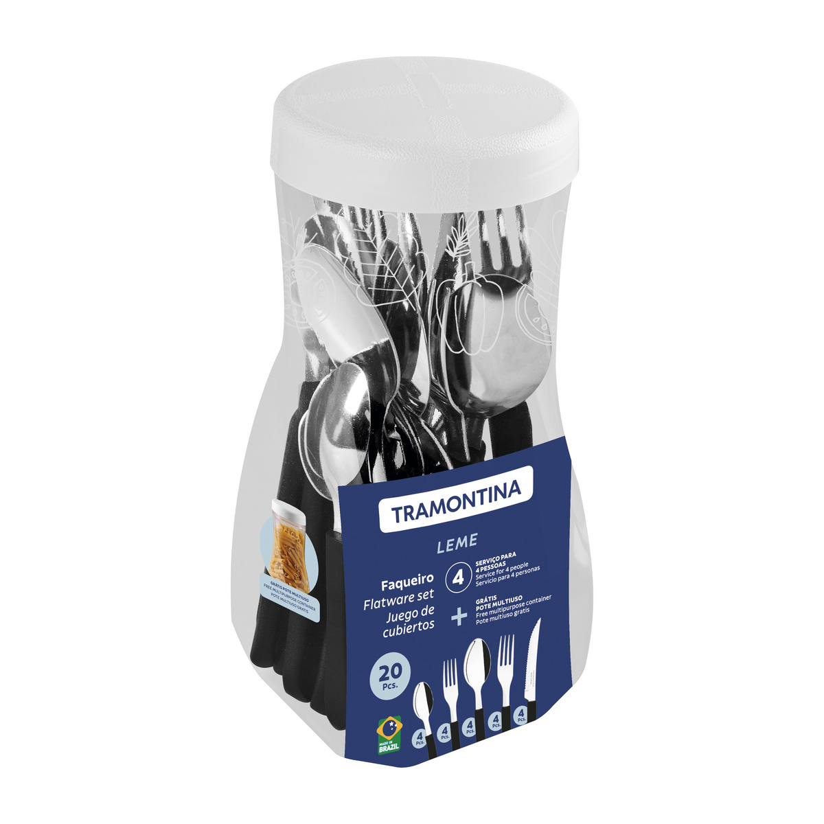 Faqueiro  Leme Lâminas em Aço Inox Cabos ...