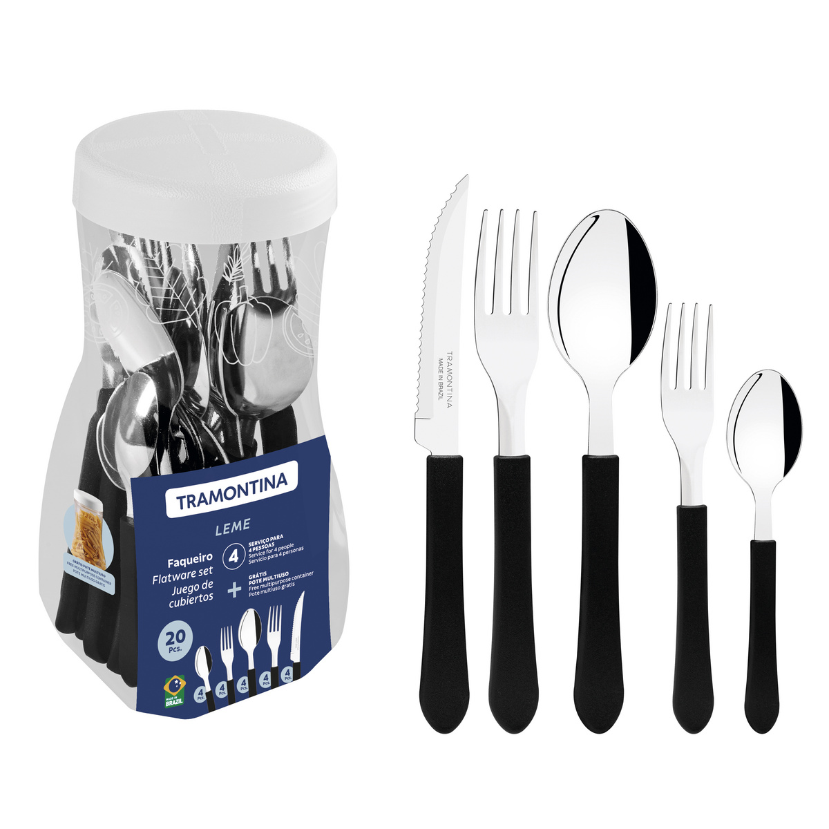 Faqueiro  Leme Lâminas em Aço Inox Cabos ...