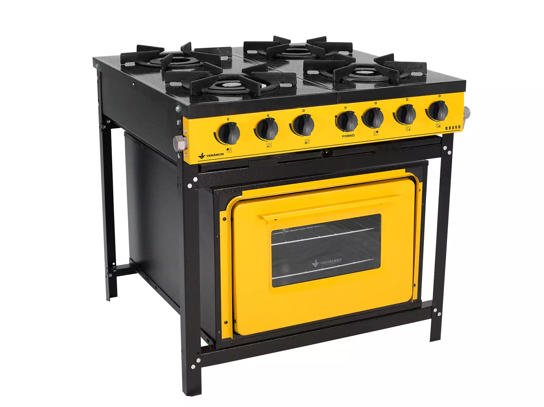 Fogão Industrial Bravo  Amarelo 4 Queima ...