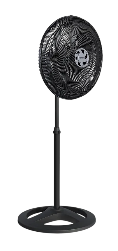 Ventilador de Coluna Ocilante Preto 6 Pá ...